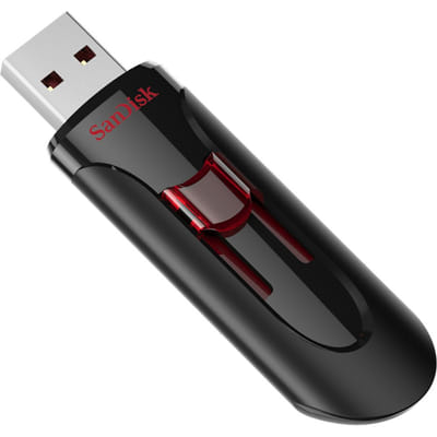 SanDisk UFM 64GB USB CRUZER GLIDE 3.0 محرك فلاش USB 64 جيجابايت USB نوع-A 3.2 جيل 1 (3.1 جيل 1) أسود، أحمر